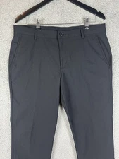 Perry Ellis Portfolio Pants Men 34x32 Black Slim Golf Performance Dress Trousers