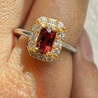 925 Sterling Silver Ring 5x3mm Red Natural Rhodolite Garnet Gemstone Zircon Cute — photo 8