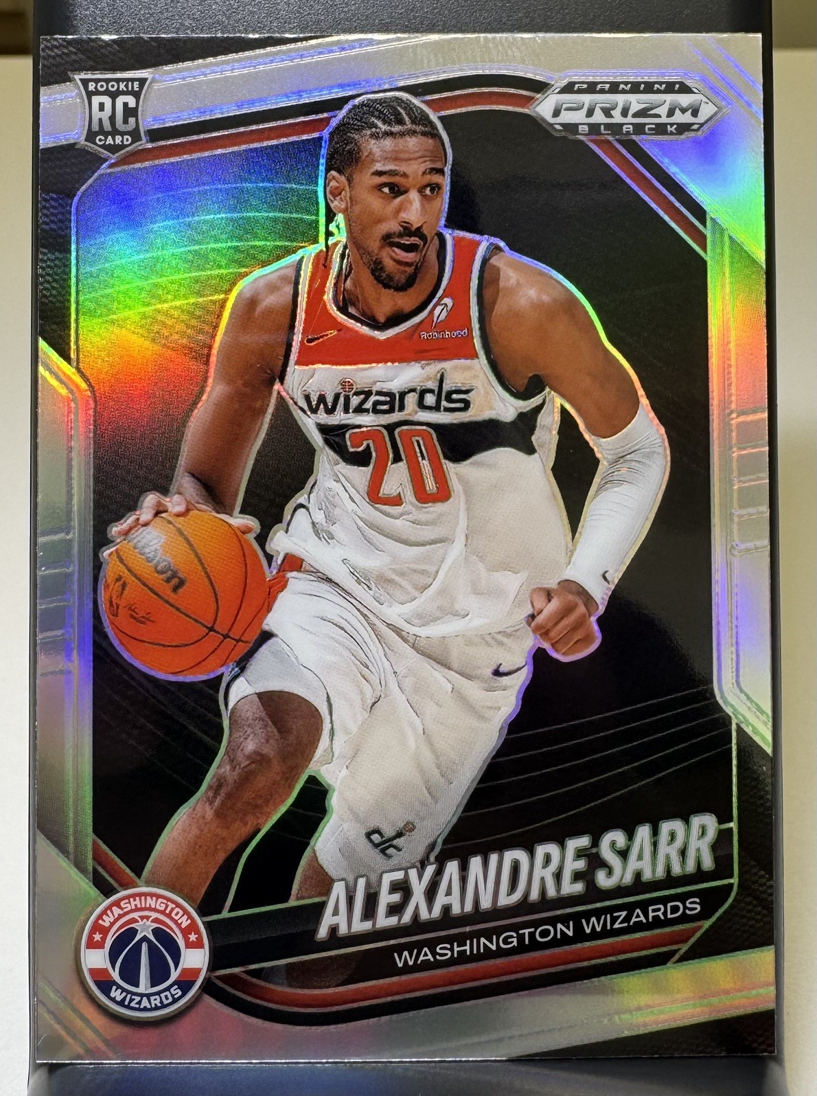 2024-25 Panini Prizm Black - Alexandre Sarr #46 Silver Prizm Rookie Wizards