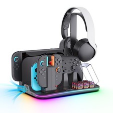 12-in-1 RGB Light Cooling Charger Dock for Switch 2 Multi-Function Storage Base