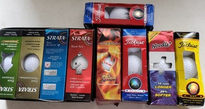 Golf Ball Sleeve Lot Titleist Strata Maxfli Noodle Mixed Vintage Sleeves