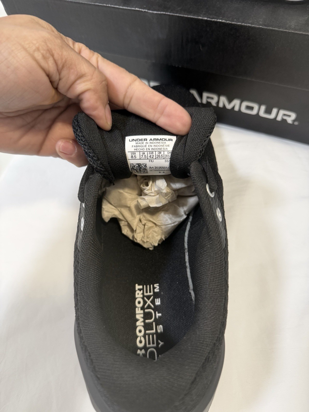 Under Armour Charged Gemini Black White Metallic Silver Mesh Men's Sneaker thumbnail 4