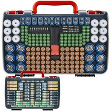 Battery Organizer Storage Case 269 Batteries Double-Sided with Tester AA AAA 9V