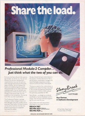 StonyBrook Software Modula-2 Compiler 1989 Vintage Magazine Print Ad Retro