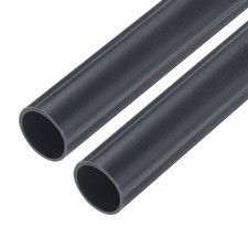 2pcs PVC Rigid Round Pipe 12mm ID 14mm OD 9" Length Dark Grey, High Impact