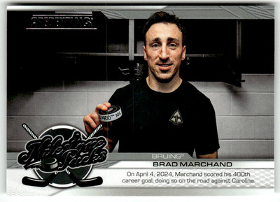 Upper Deck 2024-25 Credentials NHL MP-BM Brad Marchand Milestone Pucks