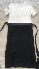 Celine Phoebe Philo era silk wrap Knee Length dress Cachecoeur Ivory Black Japan