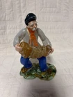 Murano Glass Sculpture Of Man Playing Accordion. 7” Tall