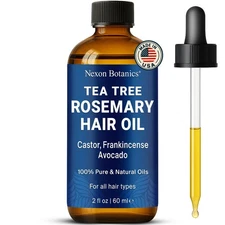 Tea Tree Rosemary Oil for Hair Growth 2 fl oz - Scalp Treatment with Castor, ...