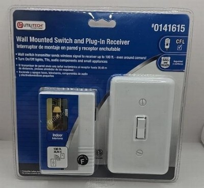 UtiliTech Wall Mounted Switch & Plug-In Receiver NEW SEALED #0141615, 100' range