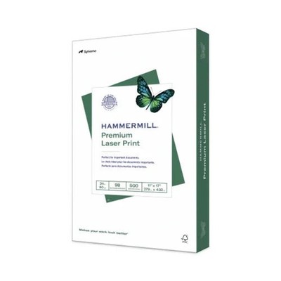 Hammermill Premium Laser Print Paper, 98 Bright, 24 lb Bond Weight, 11 x 17, Whi