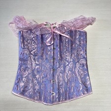 Pink And Purple Lace Trim Lace up Corset Top Women s Medium Fairycore Princesses