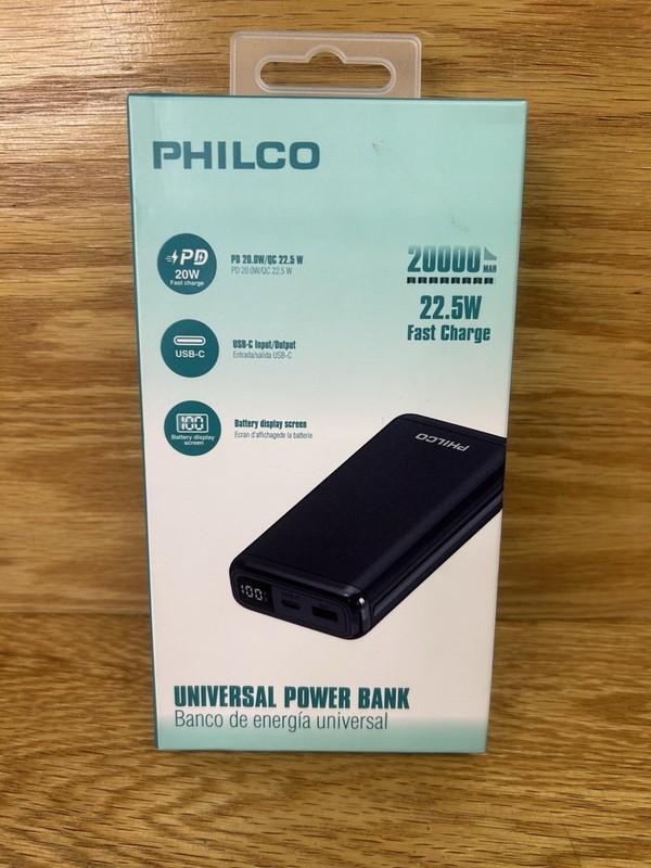 Universal Power Bank Philco 20000mah Black