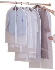 Clear Hanging Garment Bag With Study Zipper Plastic Clothing Dust Cover Close...