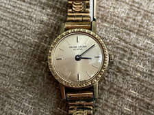 VINTAGE FAVRE LUEBA GENEVE G/P LADIES WIND UP DRESS WATCH 18MM WORKING 56402 VGC