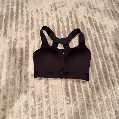All In Motion High Support Front Zip Sports Bra Black 34C