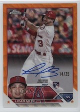 2023 Topps Chrome Rookie Orange Wave Refractor 14/25 Livan Soto Auto 1bi0