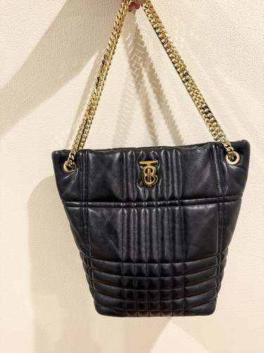 Burberry Small Lola Quilted Leather Chain Bucket Bag