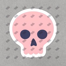 Cute Pink Skull Vinyl Sticker Decal Perfect for Laptop, Water Bottle, 322400