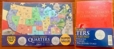 State Series Quarters Collector s Map H.E. Harris ACID FREE ARCHIVAL DISPLAY NEW
