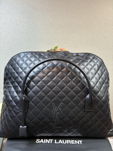 Saint Laurent YSL Giant Quilted Leather Logo Travel Bag - NWOT $5100 Retail