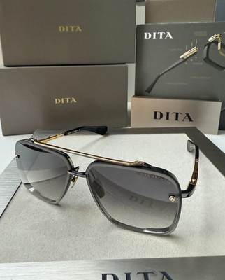 DITA Mach Six DTS 121-05 Yellow Gold Rhodium Gray Gradient Authentic Sunglasses