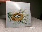 VTG CERAMIC MATCHBOX HOLDER ARTIST SCHUMACHER EGGS/NEST DESIGN 5.25" SQ WT 8 OZ — photo 3
