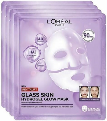 L'Oréal Paris Glass Skin Maschera in Idrogel, per Tutti I Tipi Di Pelle, Pelle L