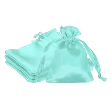 6 Pcs 3 x 4 Inch Satin Bags with Drawstring, Drawstring Gift Bag Dark Green