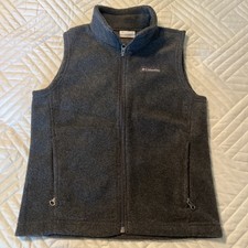 Boys Small Gray Colombia Fleece Vest Zip Up Size 8