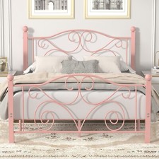 Twin Full Queen Size Bed Frame Heavy Duty Metal Platform w/Headboard Noise Free