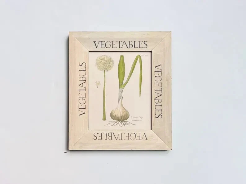 Vtg Botanical Lithograph Hand-Tinted Signed Art Print Farmhouse Cottage Decor - Image 3 of 4