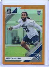 2019 PANINI OPTIC ORANGE PRIZM ROOKIE RC DAKOTA ALLEN #172/199 NO. 117 RAMS 