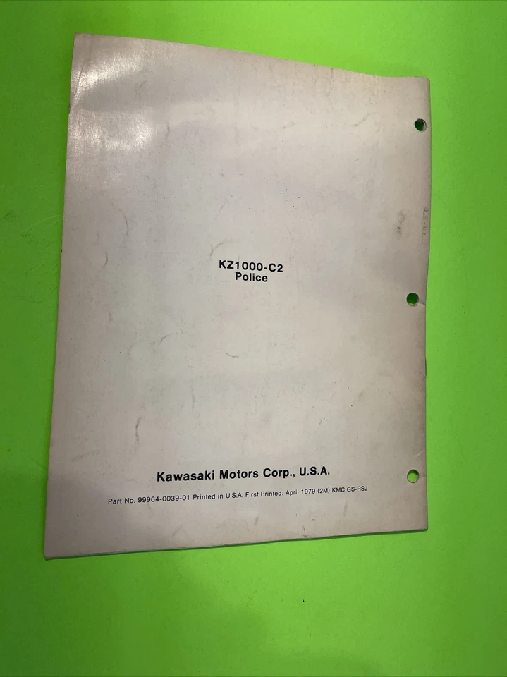 Kawasaki Police Motorcycle Assembly & Preparation Manual 1979 99964-0039-01 - Image 2 of 4