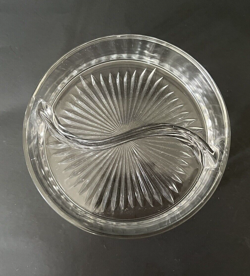 Vintage Split Clear Glass Candy Dish eBay
