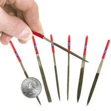 4" Miniature Steel Needle File Se 6 Pc 2mm x 100mm Fine Cut Jewelry Craft