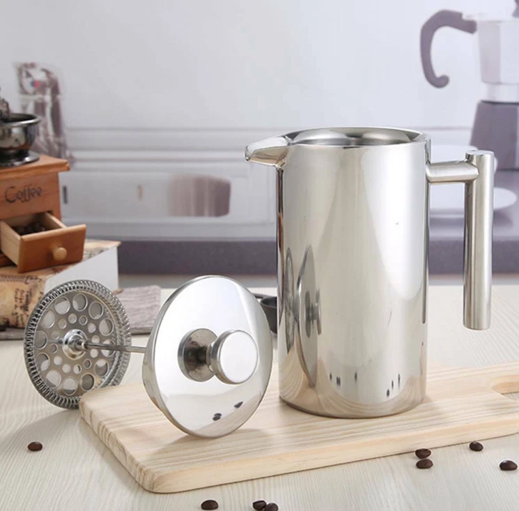 Stainless Steel French Press Coffee Plunger Barista Cafe Pitcher Coffee Maker