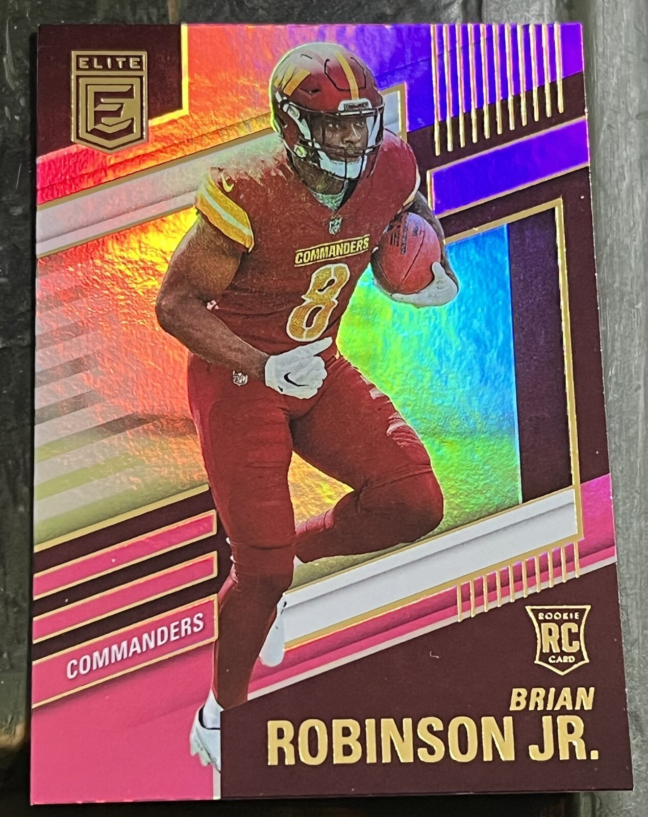 2022 Donruss Elite Brian Robinson Jr Pink Parallel Rookie RC #112 SP Commanders