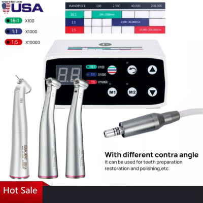 Dental LED Brushless Micro Motor 1:5/1:4.2 Contra Angle Increasing Handpiece USA
