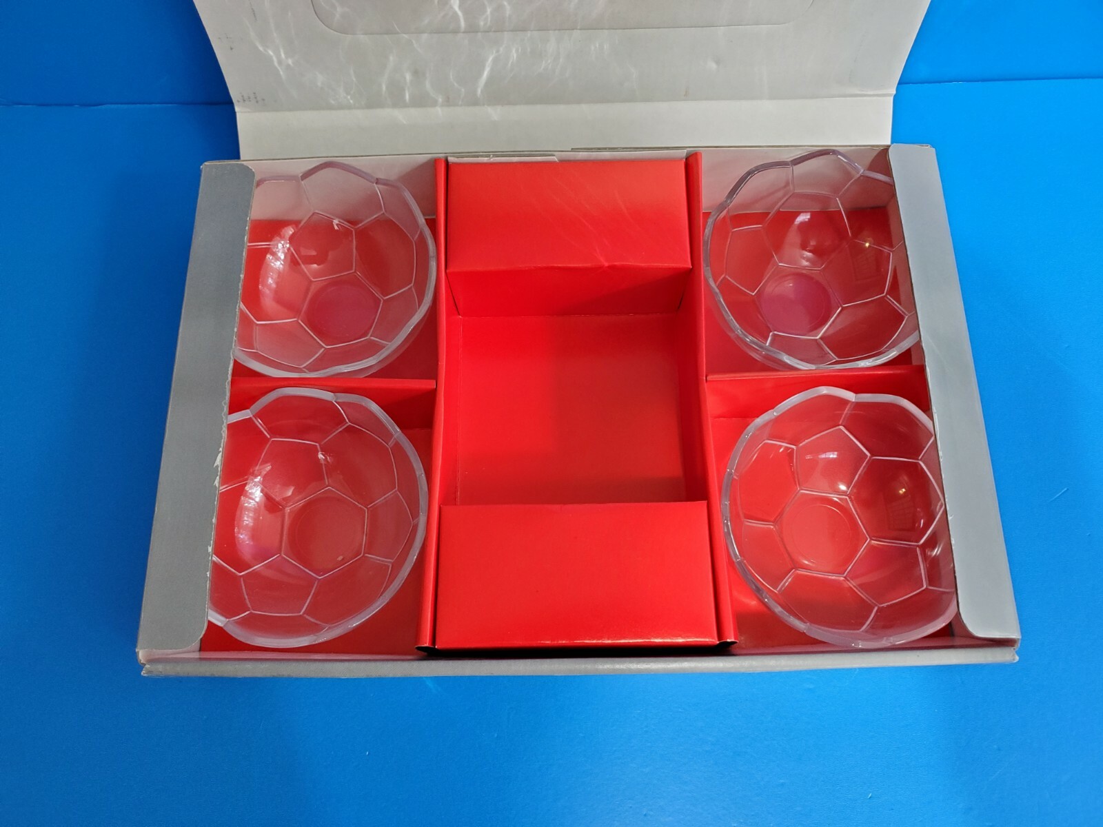 SOGA Contemporary Glass Collection Crystal Soccer Ball Bowls MADE IN