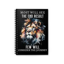 Inspirational Spiral Notebook - Lion Art, Motivational Journal, Office Supplies,