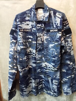 Rare Australian Air Force RAAF Blue Auscam Camo Field Shirt