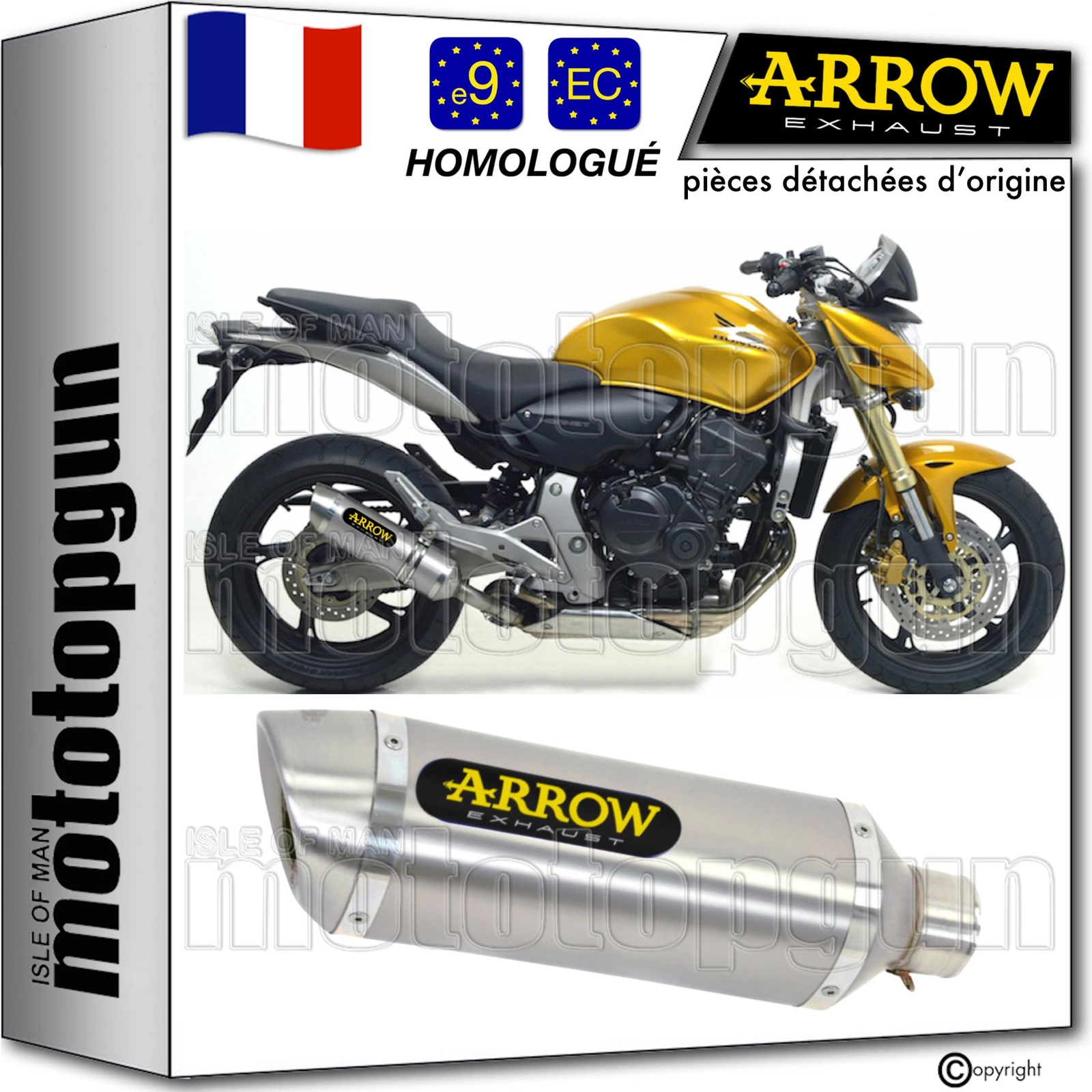 Silencieux d'échappement Thunder Arrow Honda CB 600 F Hornet 2011 finition carbone et inox premium