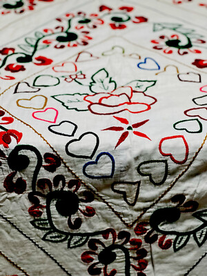 Queen Size Handarbeit weinrot Nakshi Kantha bestickt Baumwolle Tagesdecken Bettüberwurf