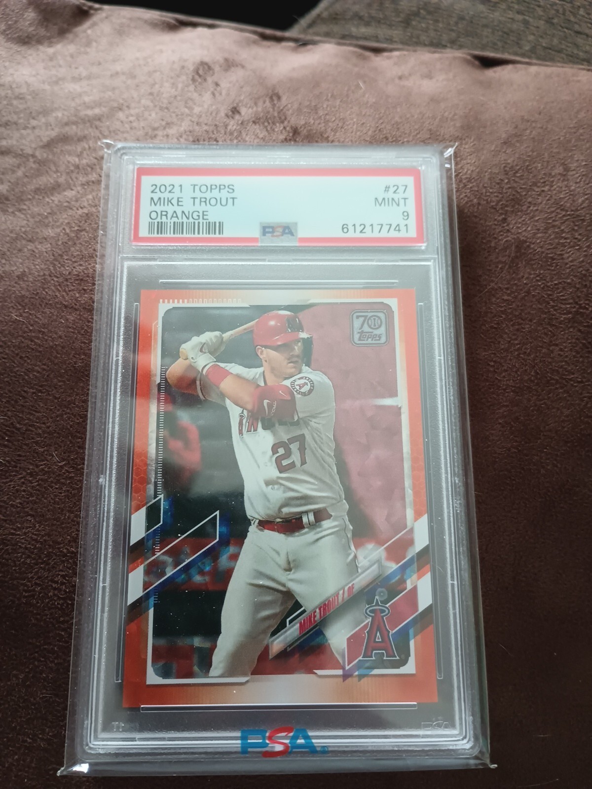 2021 Topps 27 Mike Trout Orange PSA 9/299