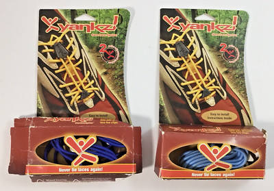 Yankz Sure Shoe Lace System 2 Point Adjustment System Never Tie Laces Again Blue