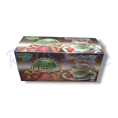 Camerland Strawberry White Coffee 3-in-1 5 Sachets | Sweet Fruity Blend Halal