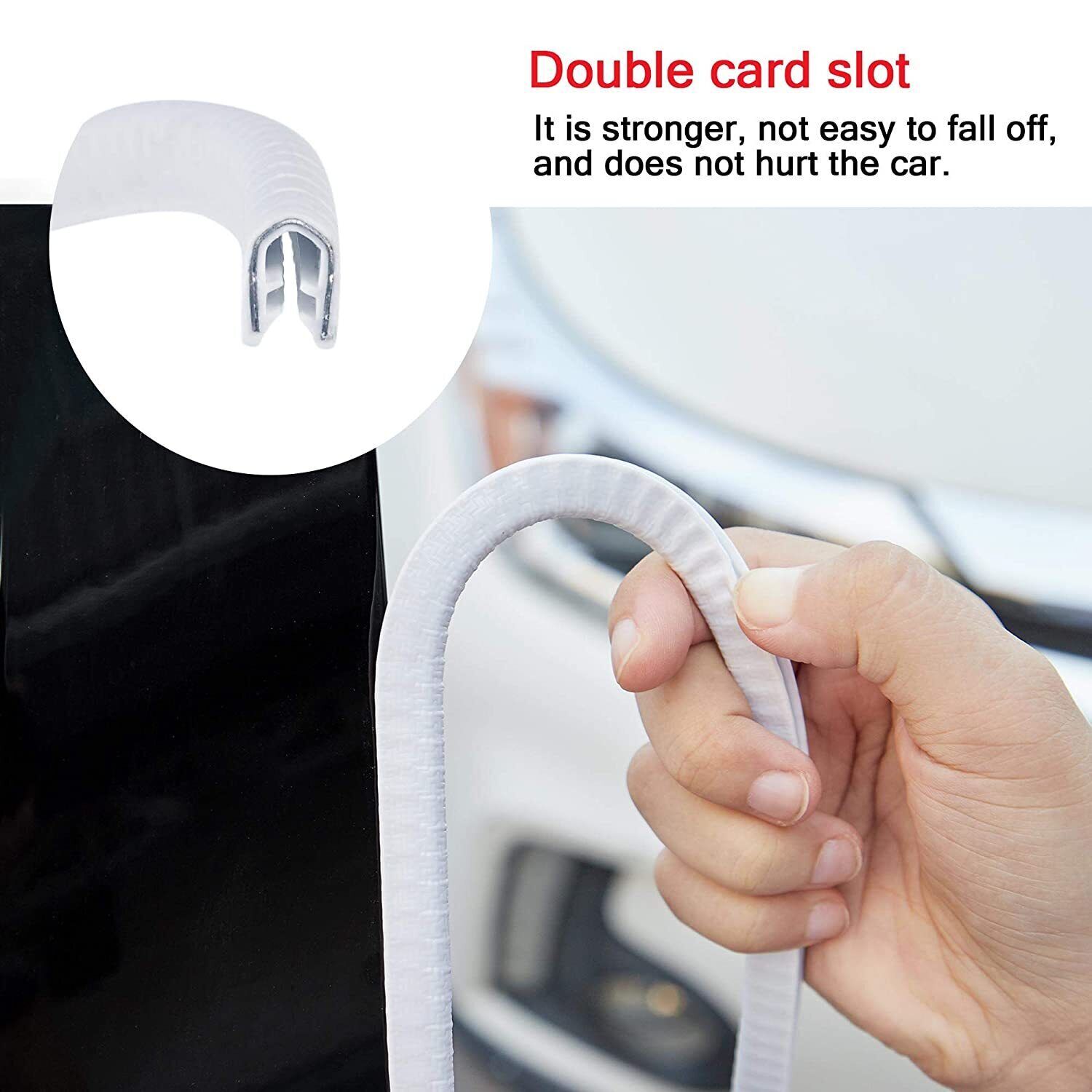 20 Feet Car Door Edge Trim White Strip Lock Guard Moulding U Shape
