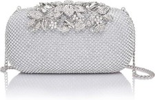 Crystal Evening Bag Rhinestone Bride and Bridesmaid Wedding Prom Silver/S