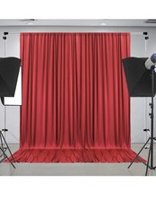 10 ft x 7 ft Wrinkle Free Red Backdrop Curtain Panels Photography Background